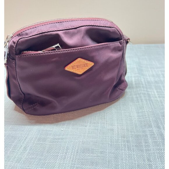 MZ Wallace Nylon Crossbody Bag NO STRAP Burgendy Purple 9x7 - Picture 1 of 6